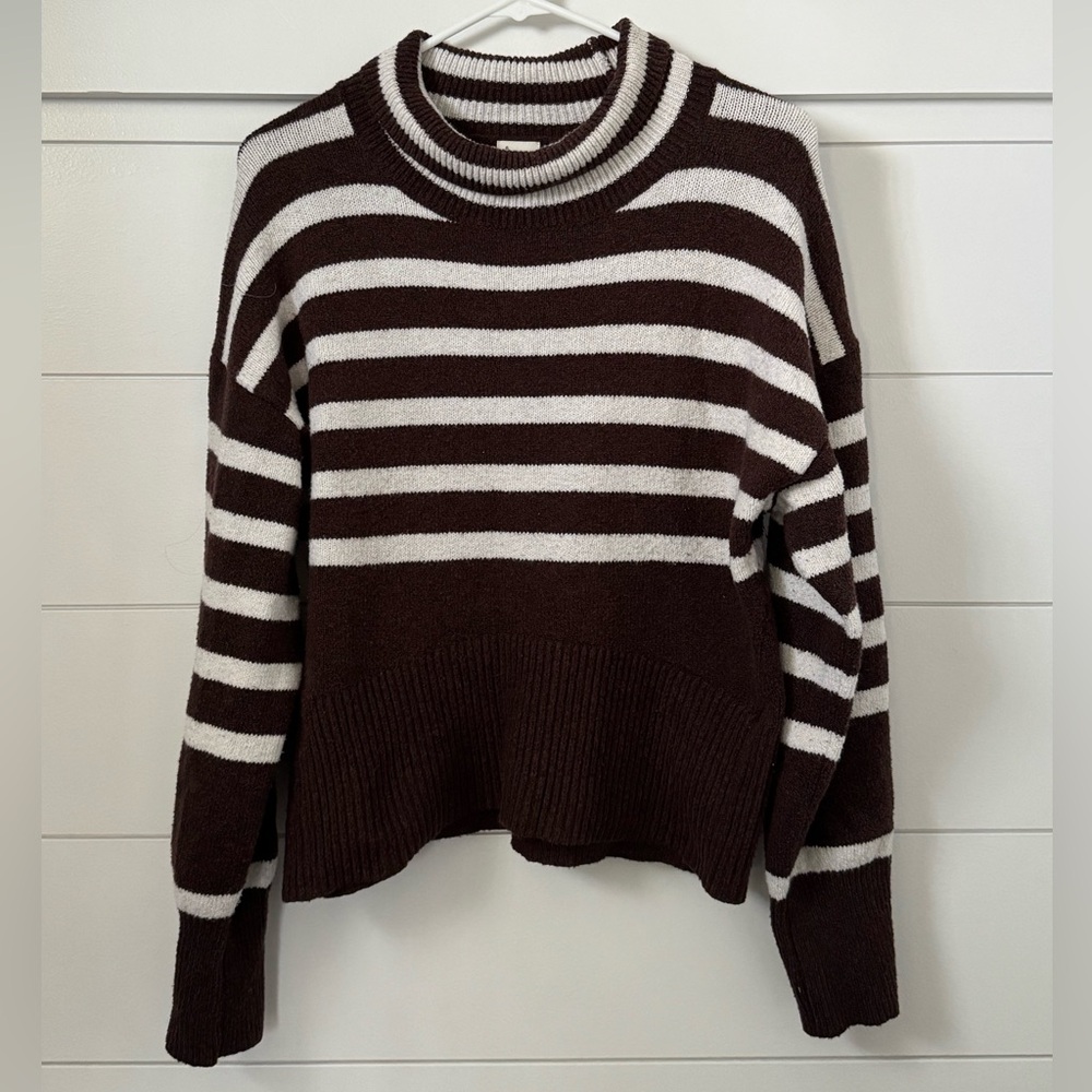 A New Day Brown and White Knit Top, Women’s S